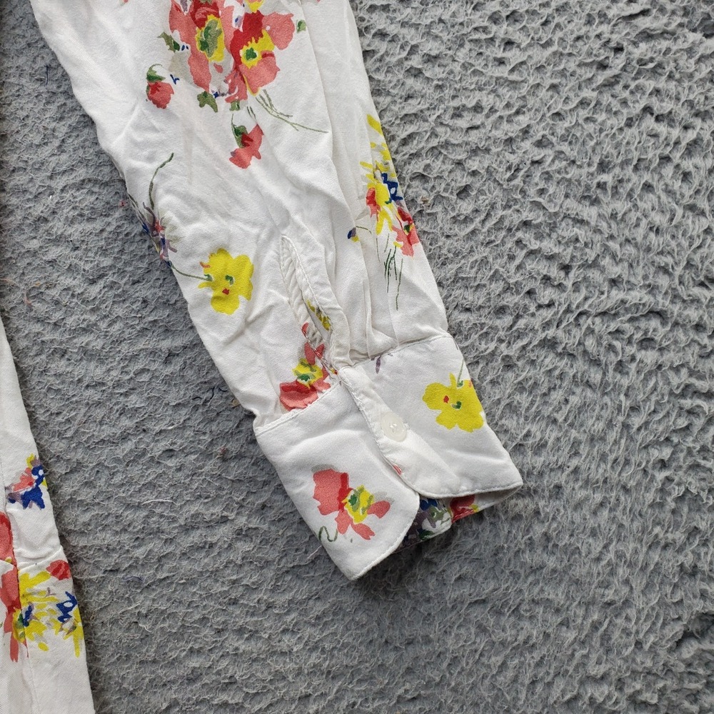 Chelsea & Theodore Tunic Top Womens S Multi Floral‎ Rayon Collared Button Front - Picture 7 of 10